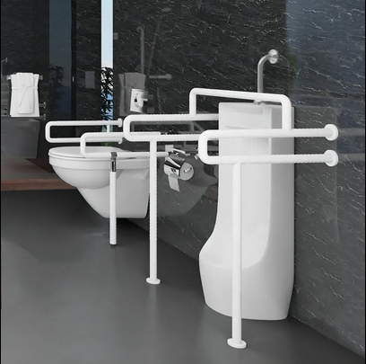 Hospital corridor handrail installation